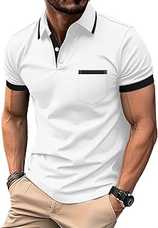 LLdress Men's Short-Sleeved Polo Shirt Golf Tennis T Shirt Lightweight and Breathable