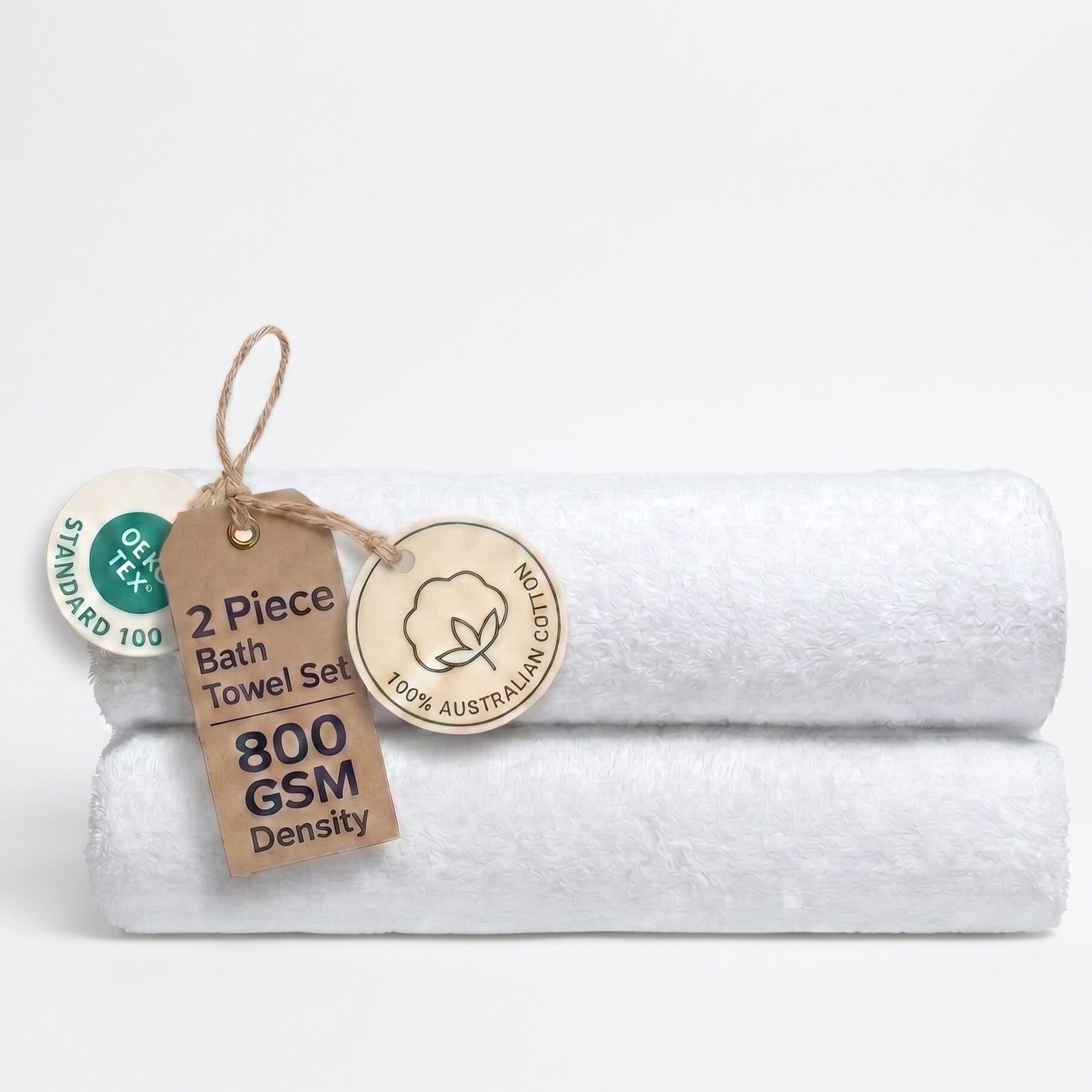 Italic Serene Ultraplush Australian Cotton Bath Towel Set of 2