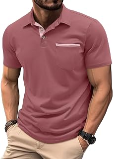 Casual Polo Shirts for Men Summer Short Sleeve Classic Fit Polo T Shirts Comfy Golf Polo Shirts