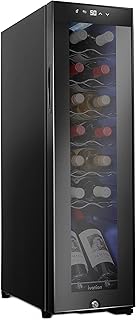 Ivation 14 Bottle Compressor Wine Cooler Refrigerator w/Lock | Large Freestanding Wine Cellar For Red, White, Champagne or Sparkling Wine | 41f-64f Digital Temperature Control Fridge Glass Door Black