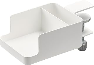 山崎実業(Yamazaki) テーブル横 スマートフォン ＆ コップホルダー ホワイト W9×D16.5×H8.2～11cm(調節ネジ含む) タワー tower デスク 後付け スマホスタンド カップホルダー 1638