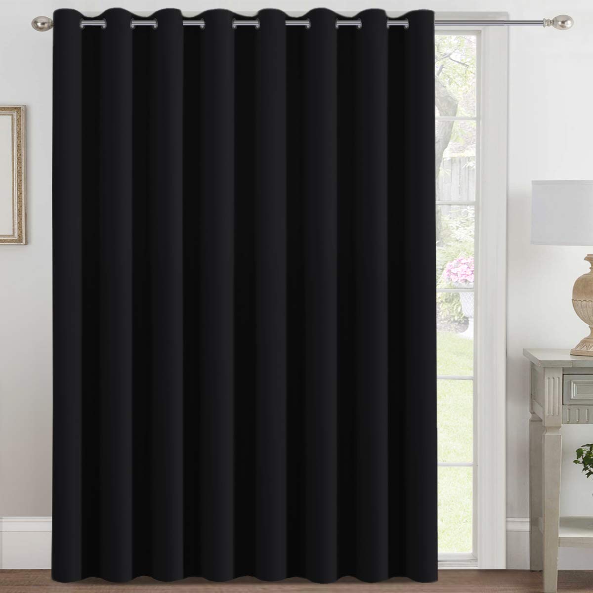 Extra Wide Blackout Curtain for Living Room Thermal Insulated Light Blocking Roo