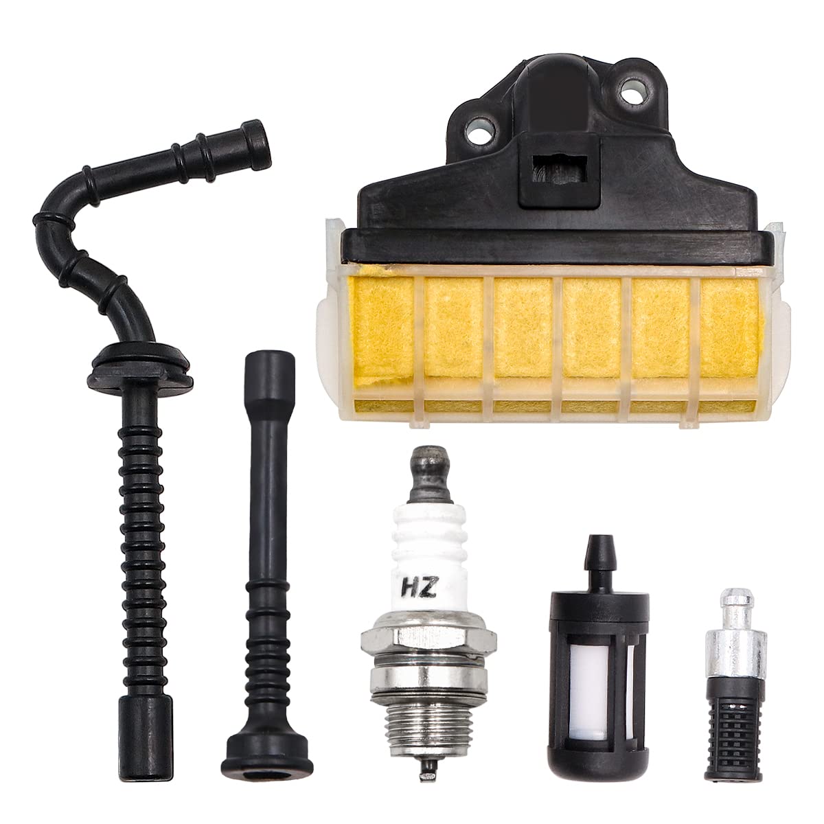 VOANZO Gas Powered Chainsaw Parts Set Air Filter Fuel Line Filter Spark Plug for