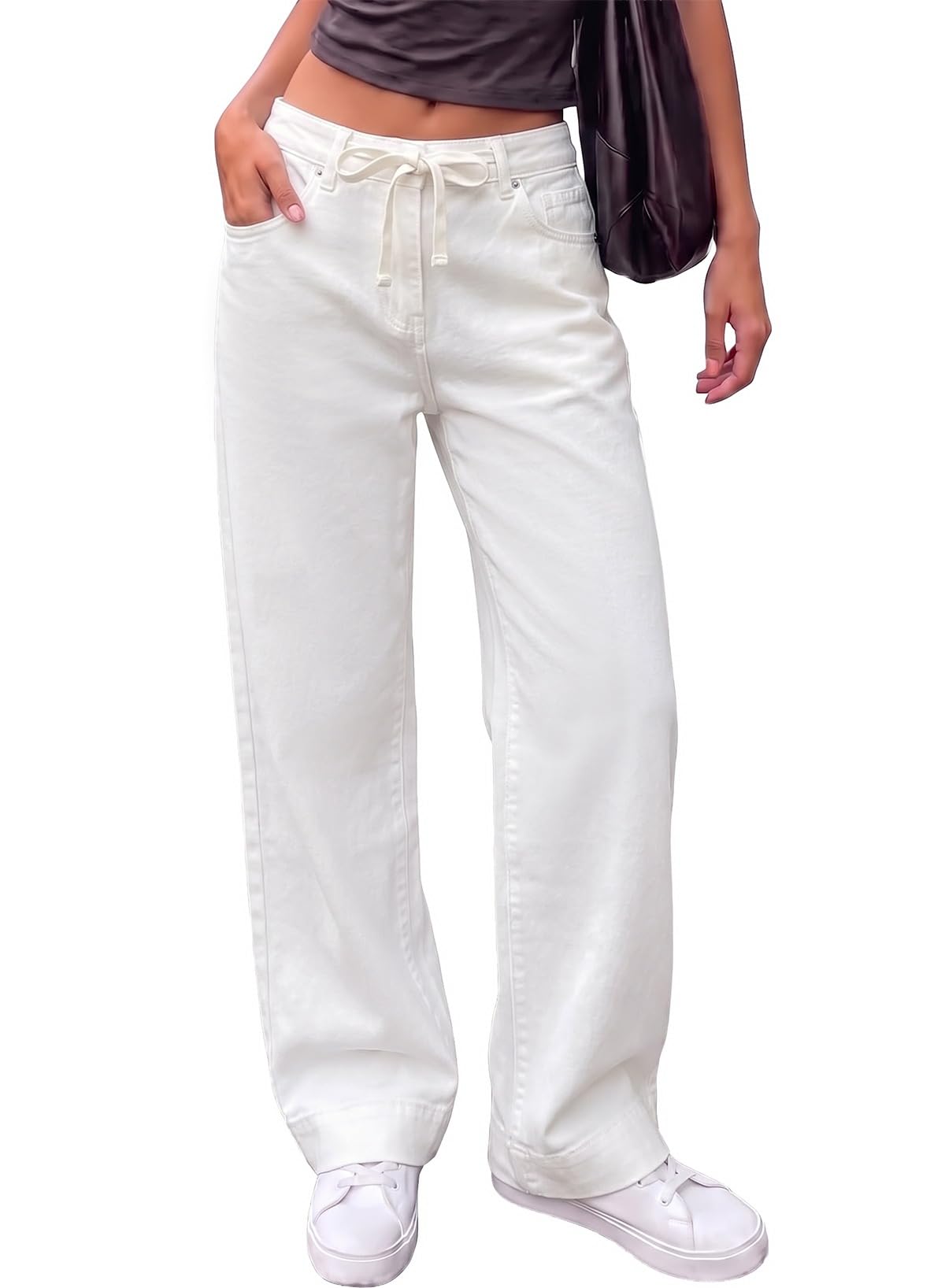 SIDEFEEL Womens Wide Leg Jeans High Waisted Stretchy Denim Pants