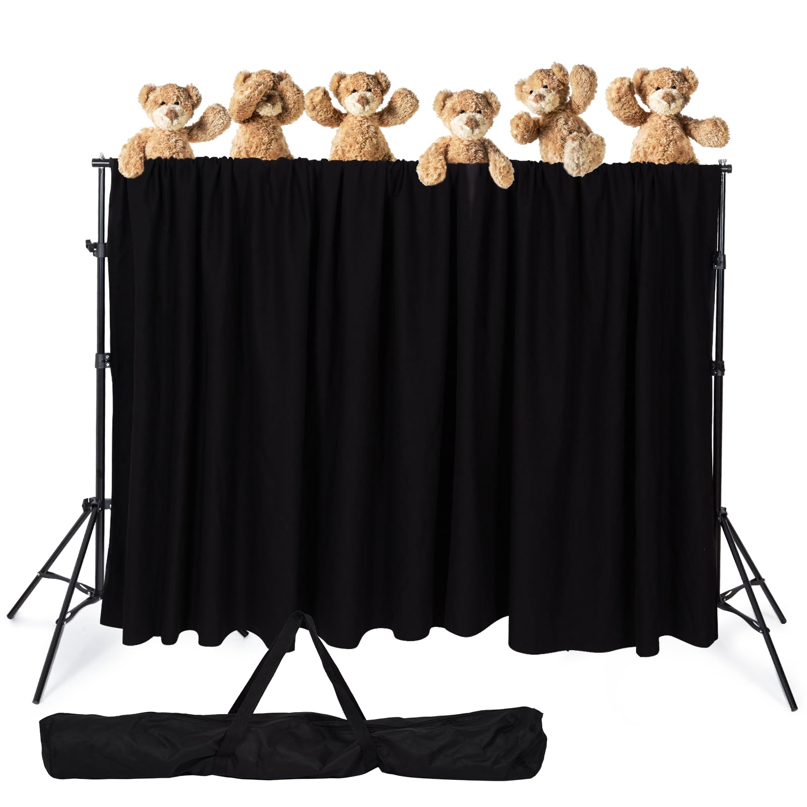 Niyanghome Classroom Puppet Stage, Puppet Show Theater with 2 Tripods, Cross Bar