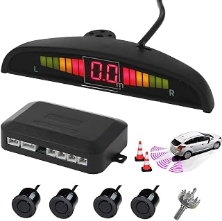 AUTOUTLET Rear Parking Sensor Kit 4 Sensors LED Display DC12V | 4 Sensor Detection, LED Distance Display, Audio Alarm Alert, Real-Time Reverse Assistance for Safer Parking