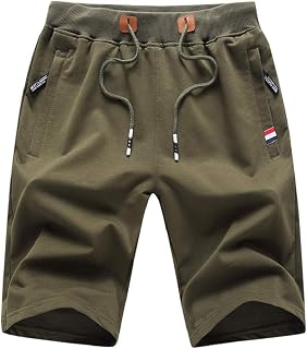 ZOXOZ Men's Sports Running Shorts Cotton with Zip Pockets
