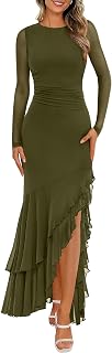BTFBM Women's Maxi Dresses Fall 2026 Long Sleeve Wedding Guest Dress