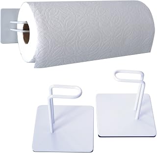 Kitchen Paper Holder Magnetic One-Hand Cutting Stainless Steel Overseas Made Large Roll Vertical Horizontal Compatible Strong Magnet Hook White Tool Refrigerator
