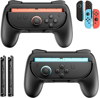 VOYEE Controller Grip for Switch 2/Switch/Joy-Con 1&2, Ergonomic Handle Kit | With 2 Adapters, Improved SL/SR Buttons, Ergonomic Grip, Comfortable for Long-Time Gaming, Ideal Gifts for Family Kids Adults