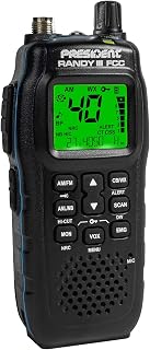 President Randy III FCC IP67 Handheld AM/FM CB Radio w/ IP67 dust/Water Rating, USB-C Charging, 12/24V Vehicle Charge Module, Enhanced Battery (2100mAh), P Channels, NRC, 7-Color Display(TXUS822)