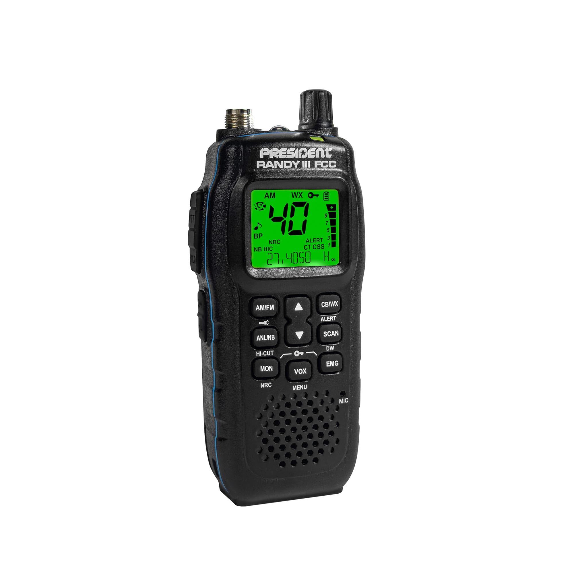 President Randy III FCC IP67 Handheld AM/FM CB Radio w/ IP67 dust/Water Rating, 