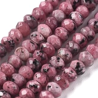 110pcs/Strand Malaysia Natural Jade Rondelle Stone Spacer Beads for DIY Bracelet Necklace Jewelry Making, 4x2-3mm, 14inch Red Purple Pale