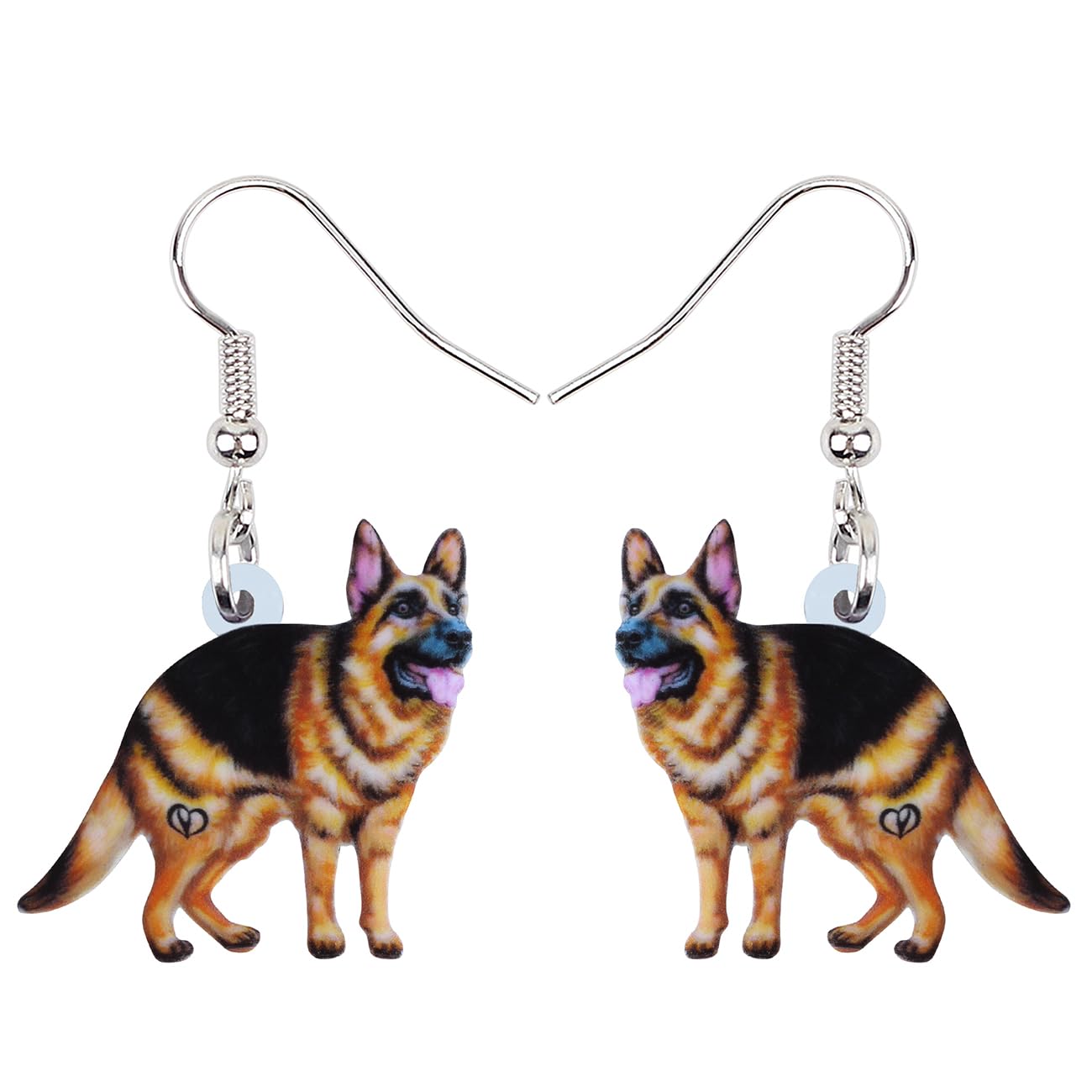 Cartoon German Shepherd Brown Acrylic Puppy Pet Dangle Earrings Jewelry for Wome