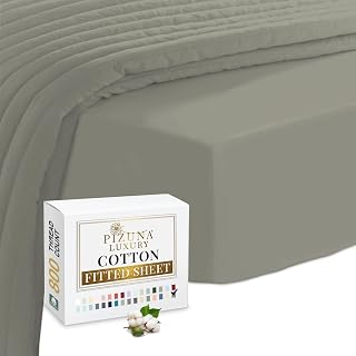 Pizuna Luxurious Cotton Super King Fitted Sheet Silver 800 Thread Count