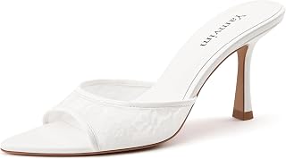 Heel Mules for Women Pointed Open Toe High Heel Sandals