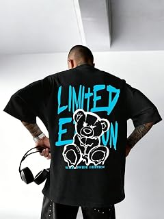 Mens Graphic Crew Neck Short Sleeve T-Shirt S-XL, Black, M