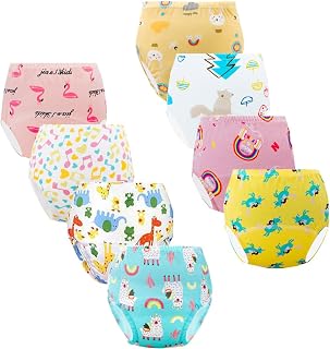 Potty Training Underwear for Girls, 8 Packs Toddler Learning Pants | 2-3T, Cotton-Spandex, Reusable for Small Accidents