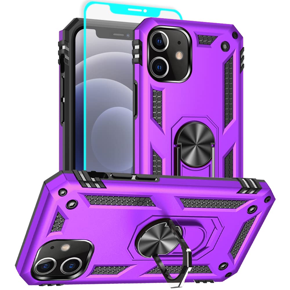 for iphone 12 Case, iphone 12 Pro Phone Case with HD Screen Protector, [Military