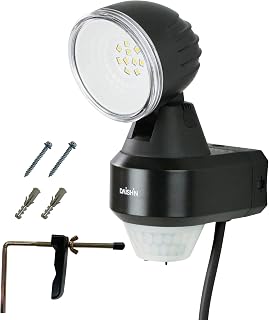 DAISHIN Motion Sensor Light Outdoor LED Outlet Motion Detection Waterproof Entrance Veranda Easy Installation Security DLA-N4T100 AC 100V Motion Sensor Light Outdoor Security Light Garage Garden