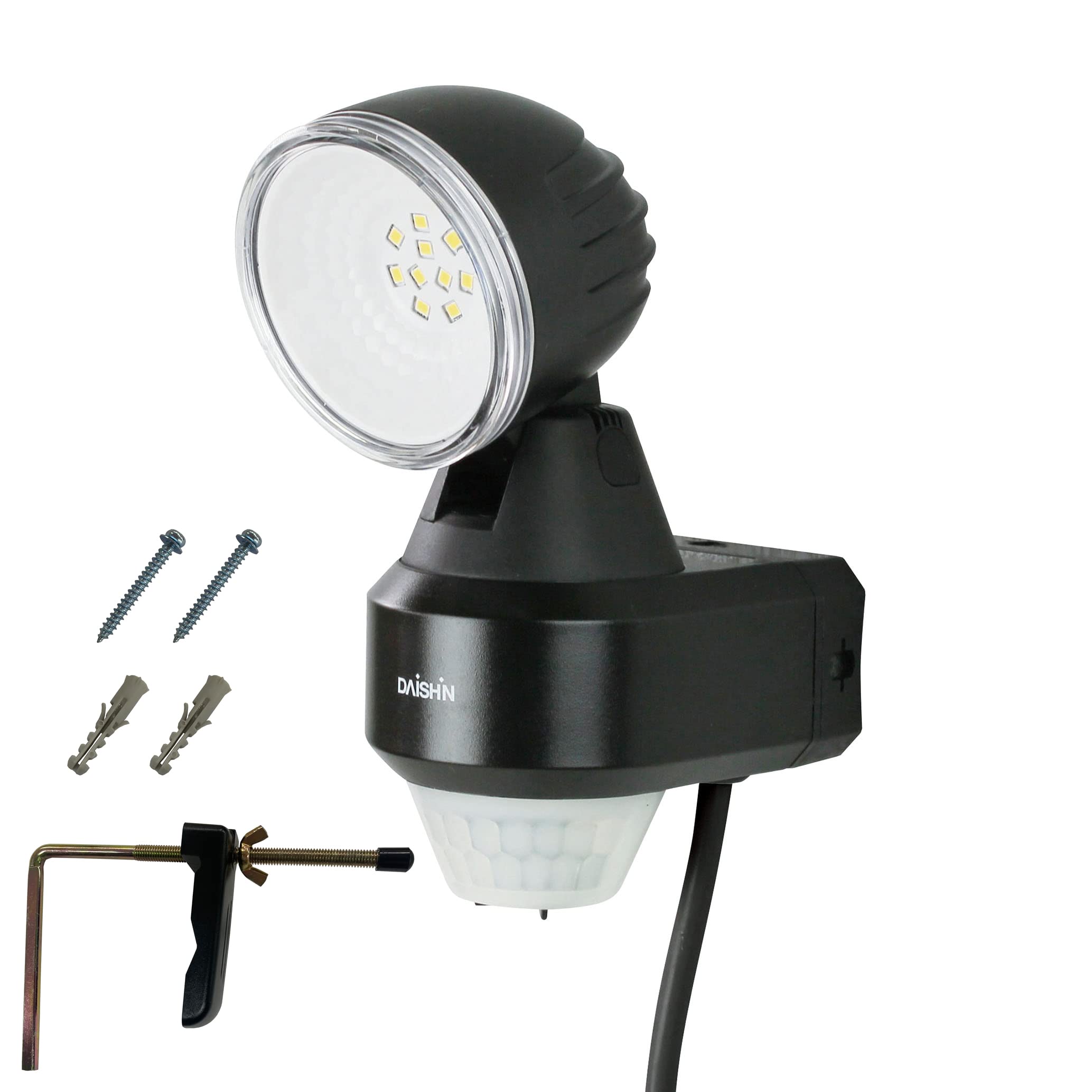 DAISHIN Motion Sensor Light Outdoor LED Outlet Motion Detection Waterproof Entra