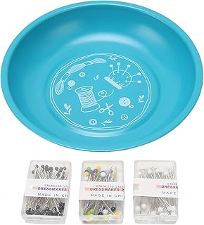 Magnetic Pin Plate, Cute Needle Holder with Bowl Design, 430 Stainless Steel for Cross Stitch Embroidery Home Clothing Factory (Green)