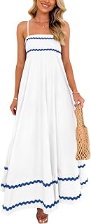 PRETTYGARDEN 2025 Women Summer Sleeveless Ruffle Sleeveless Ruffle Beach Maxi Dress
