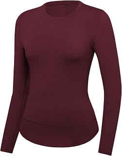 Gyabnw Women's Thermal Top Sports Long Sleeve Base Layer Crew Neck Underwear Top for Running