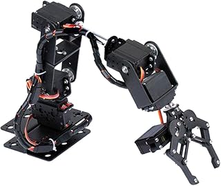 Black Mechanical Arm,MG996 Analog Steering Gear,6DOF Robot Mechanical Arm Clamp Claw Kit DOF Manipulator Industrial Robot Parts