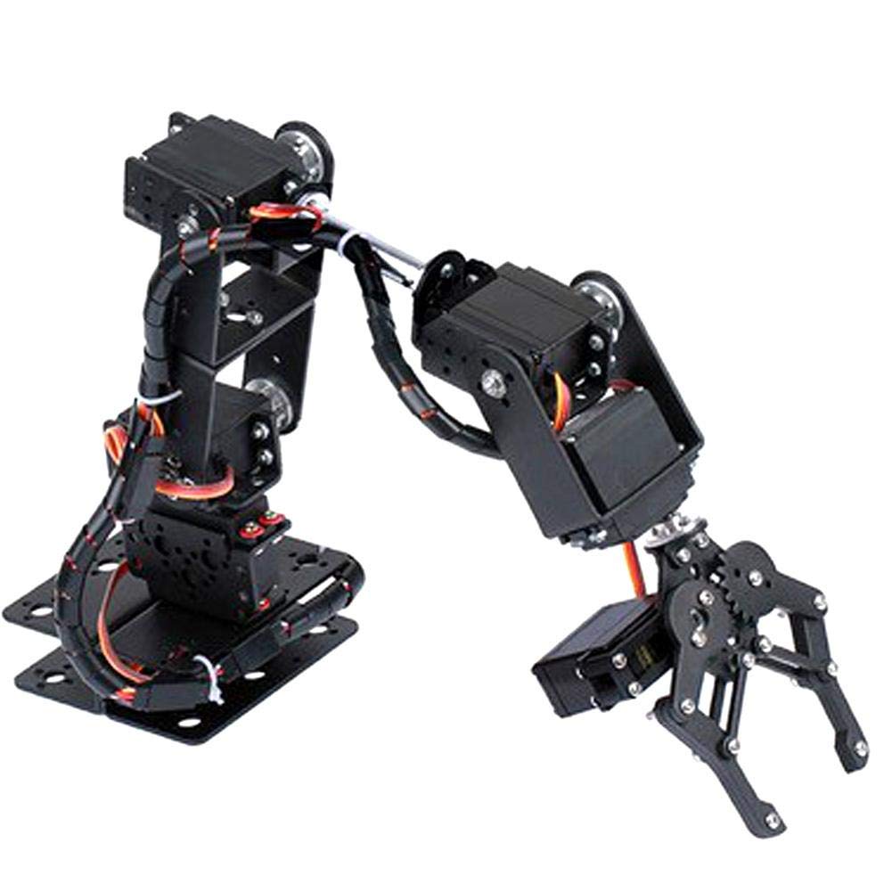 Black Mechanical Arm,MG996 Analog Steering Gear,6DOF Robot Mechanical Arm Clamp 