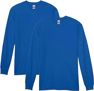 Gildan T-Shirt Heavy Cotton Long Sleeve T-shirt, Style G5400, 2-pack Uni-Adult