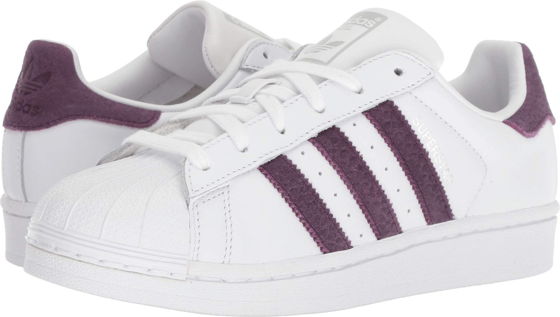 adidas Originals womens Superstar Sneaker, White/Red Night/Silver Metallic, 5.5 