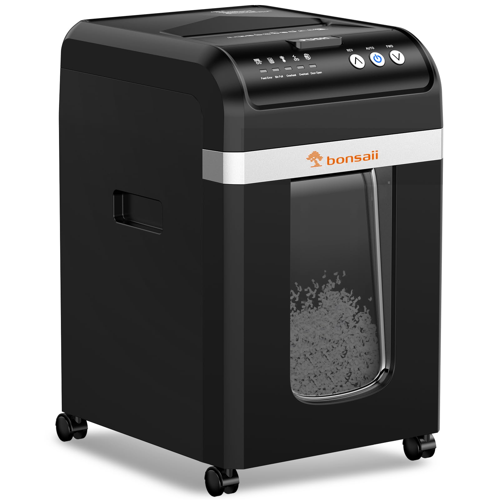 Bonsaii 200-Sheet Auto Feed Micro Cut Heavy Duty Paper Shredder for Office | 60-