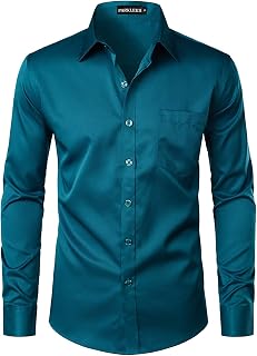 Parklees Men's Shirt, Urban, Fashionable, Casual, Business, Slim Fit, Long Sleeve, Button Down Shirt with Pocket