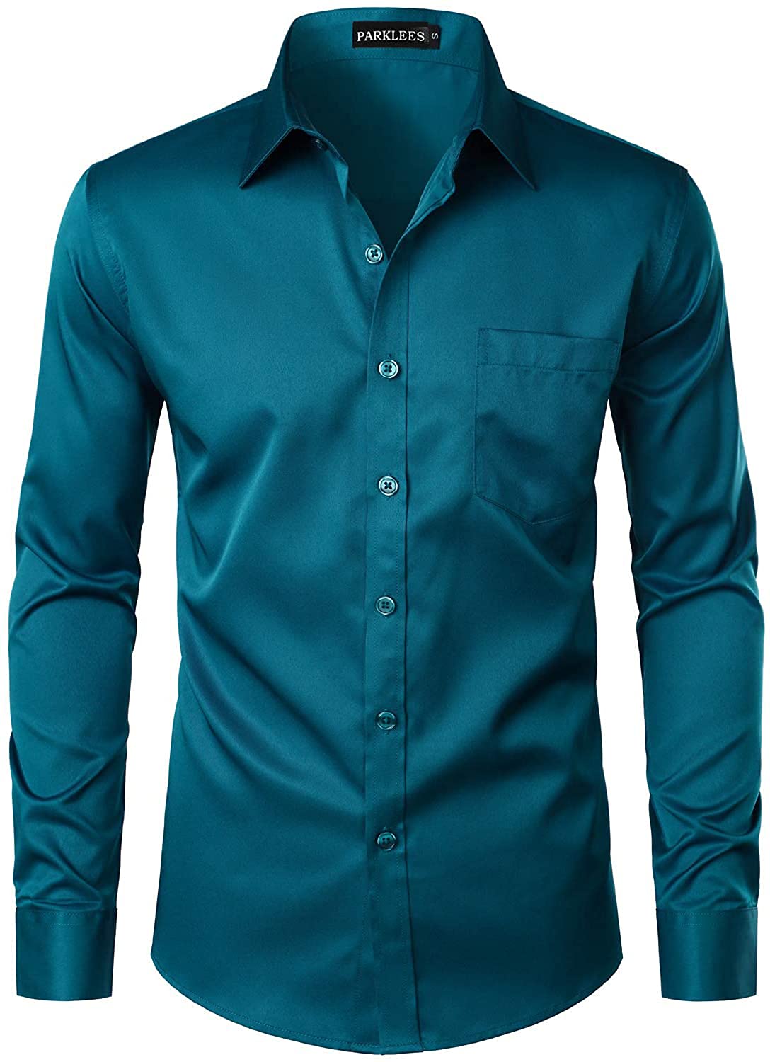 Parklees Men's Shirt, Urban, Fashionable, Casual, Business, Slim Fit, Long Sleev