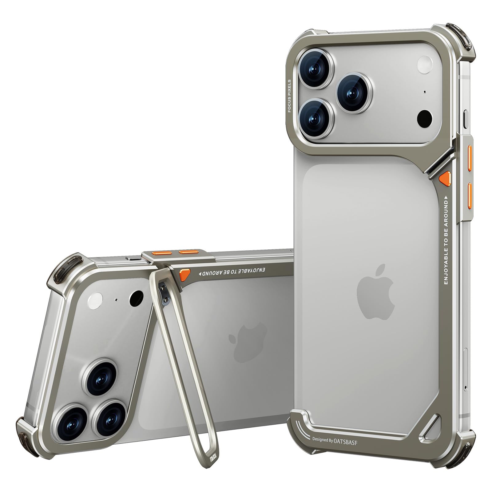 OATSBASF 9 Case for iPhone 17 Pro Bumper Case Metal | Aluminum Frame Slim Fit No