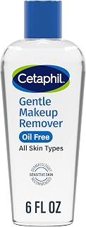 Cetaphil Gentle Waterproof Makeup Remover, Sensitive Skin, 6oz | Oil-Free Micellar Formula, Removes Eye &amp; Face Makeup, Non-Irritating, Dermatologist Recommended, Fragrance-Free, 6 Fl Oz