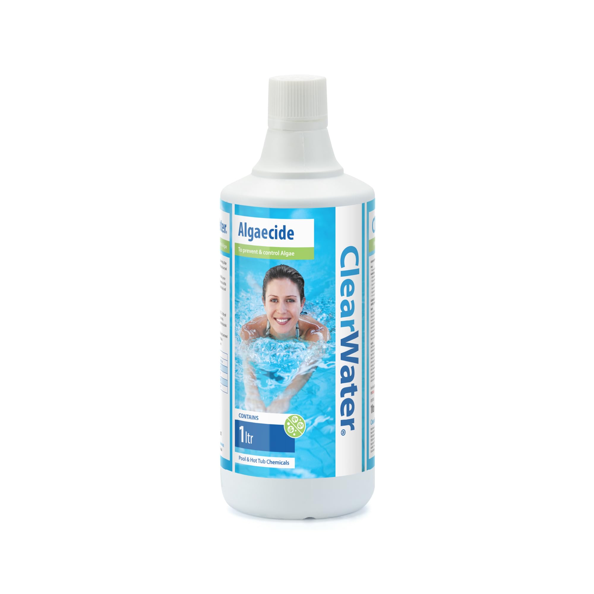Clearwater Algaecide Algae Remover Hot Tub, Spa & Swimming Pool 1L | Prevents Bu