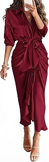 BTFBM Women Long Sleeve Button Down Shirt Dress Dress for Women