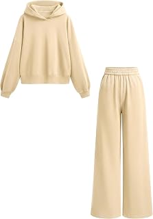 PRETTYGARDEN Set da salotto da donna in 2 pezzi con cappuccio a maniche lunghe pantaloni della tuta a gamba larga Tute da allenamento Abiti autunnali 2026