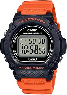 Casio Serie W219H | Orologio digitale da uomo | 50M WR | Illuminatore a LED | Cronografo 100 SEC | Cronometro 1/100 SEC | Allarme giornaliero | Segnale orario orario | Calendario automatico | Batteria