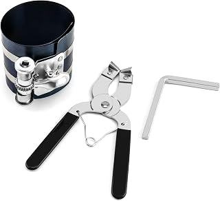 QWORK Piston Installer Pliers, Car Engine Adjustable Piston Ring Installer Removal Kit, Compressor Tool and Piston Ring Pliers