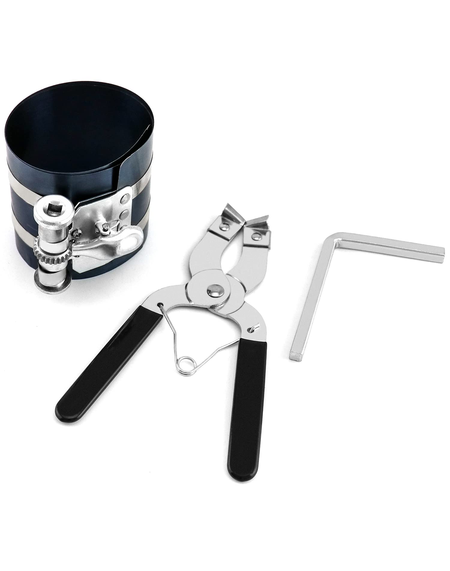 QWORK Piston Installer Pliers, Car Engine Adjustable Piston Ring Installer Remov