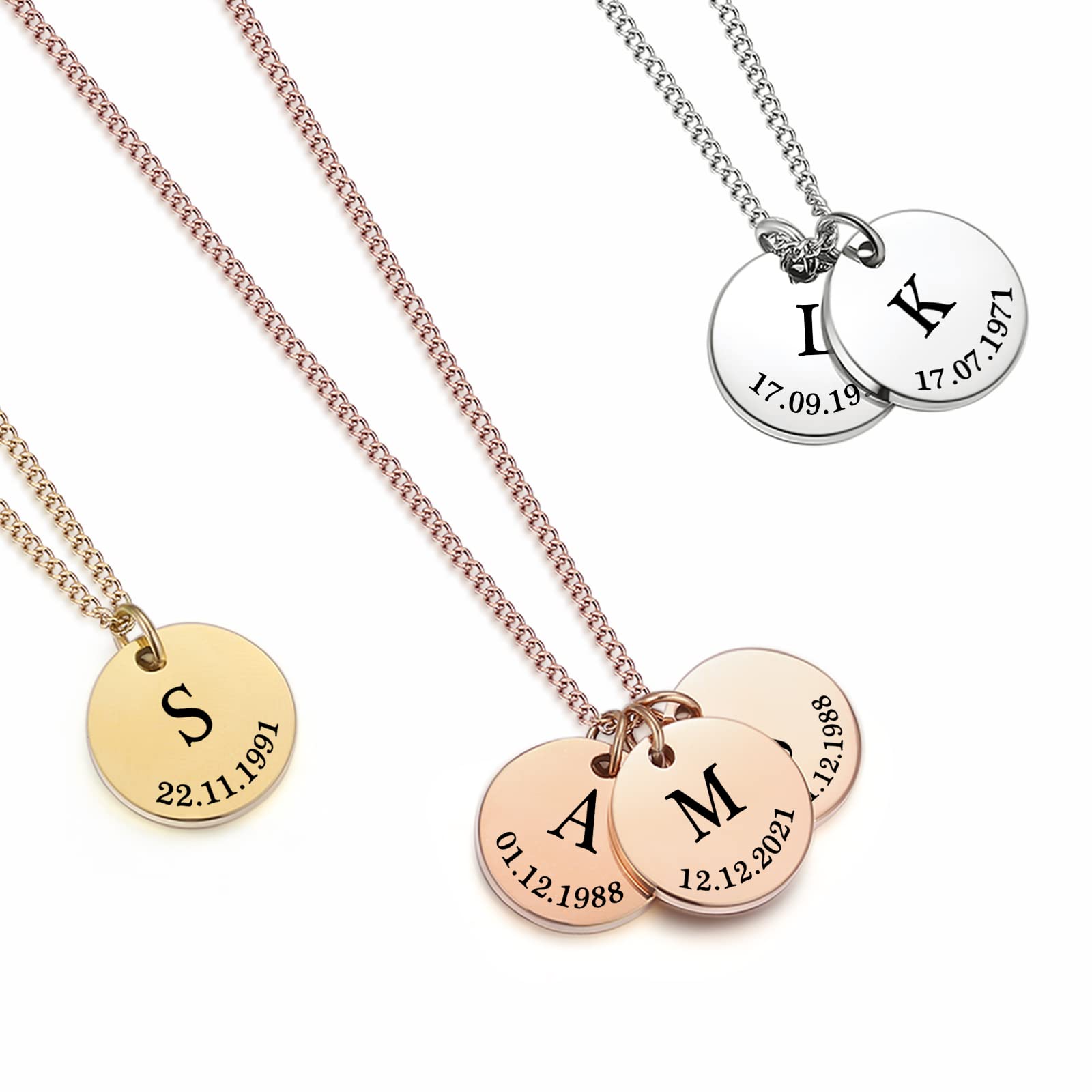 The Magical touch TMT Personalised Initial or Heart Necklace with Heart or Round