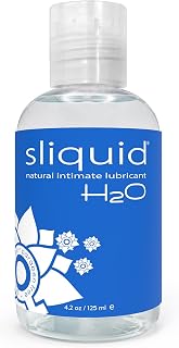 Sliquid H2O Water Based Lube Lubricant for Sex, Glycerin Free Personal Lubricant (4.2 Oz) Clear, Unscented