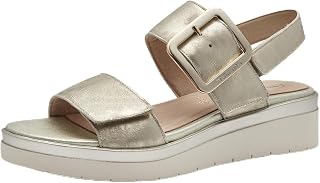 Tamaris Comfort Women’s Flat Leather Sandals with Buckle