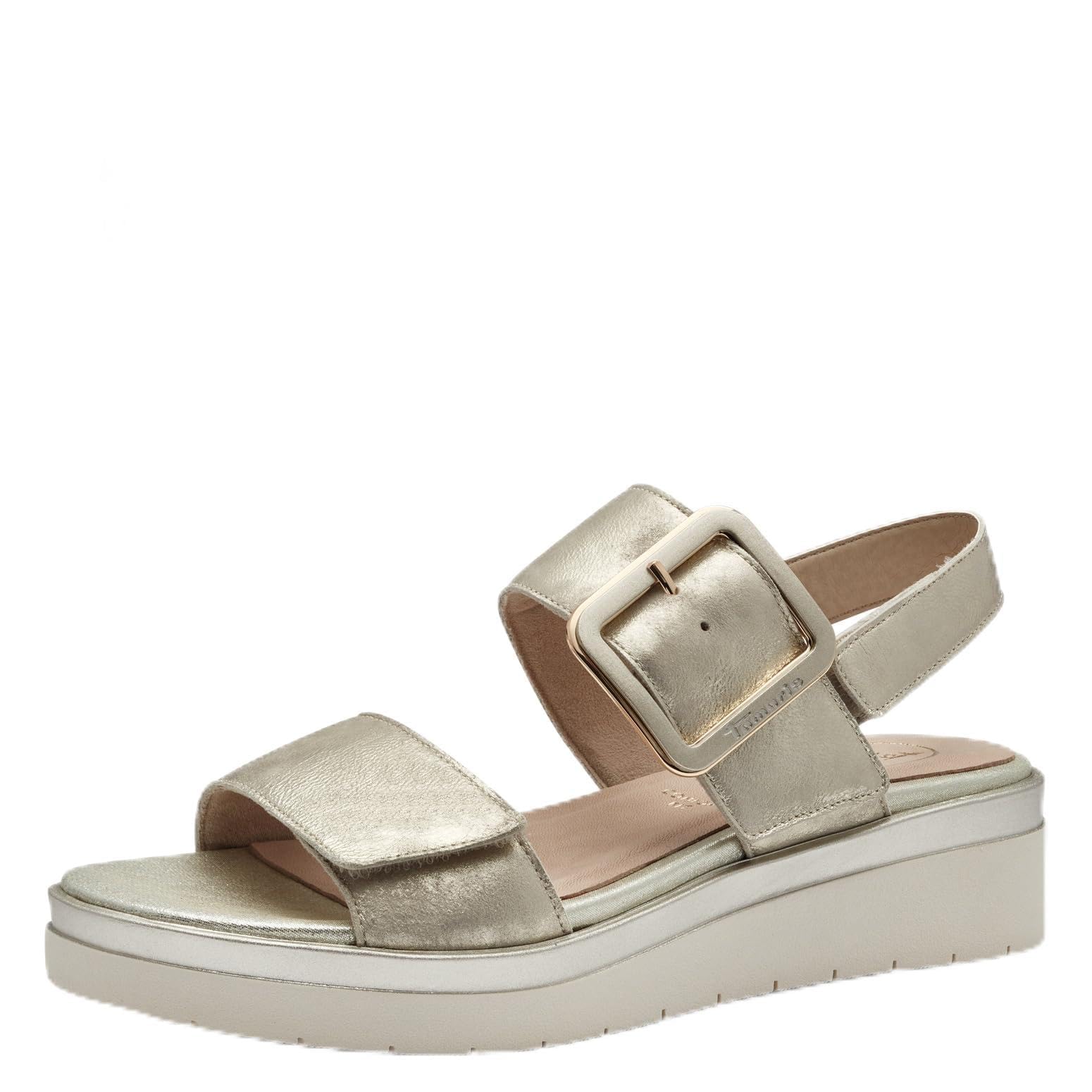 Tamaris Comfort Women’s Flat Leather Sandals with Buckle