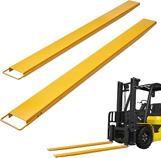 VEVOR Forklift Extensions, 96 Inch Fork Extensions 5.5 Inch Width, 1 Pair | Heavy Duty Pallet Fork Extensions for Forklifts, Industrial Attachments for Truck, Premium Carbon Steel, Yellow