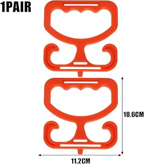2Pcs Orange Grocery Bag Holder, Bag Carrier Handle Each Holds Up To 100lbs, Comfortable Grip For Carrying Shopping Bags, Grocery Tote Bags Buckets (10.6x11cm)