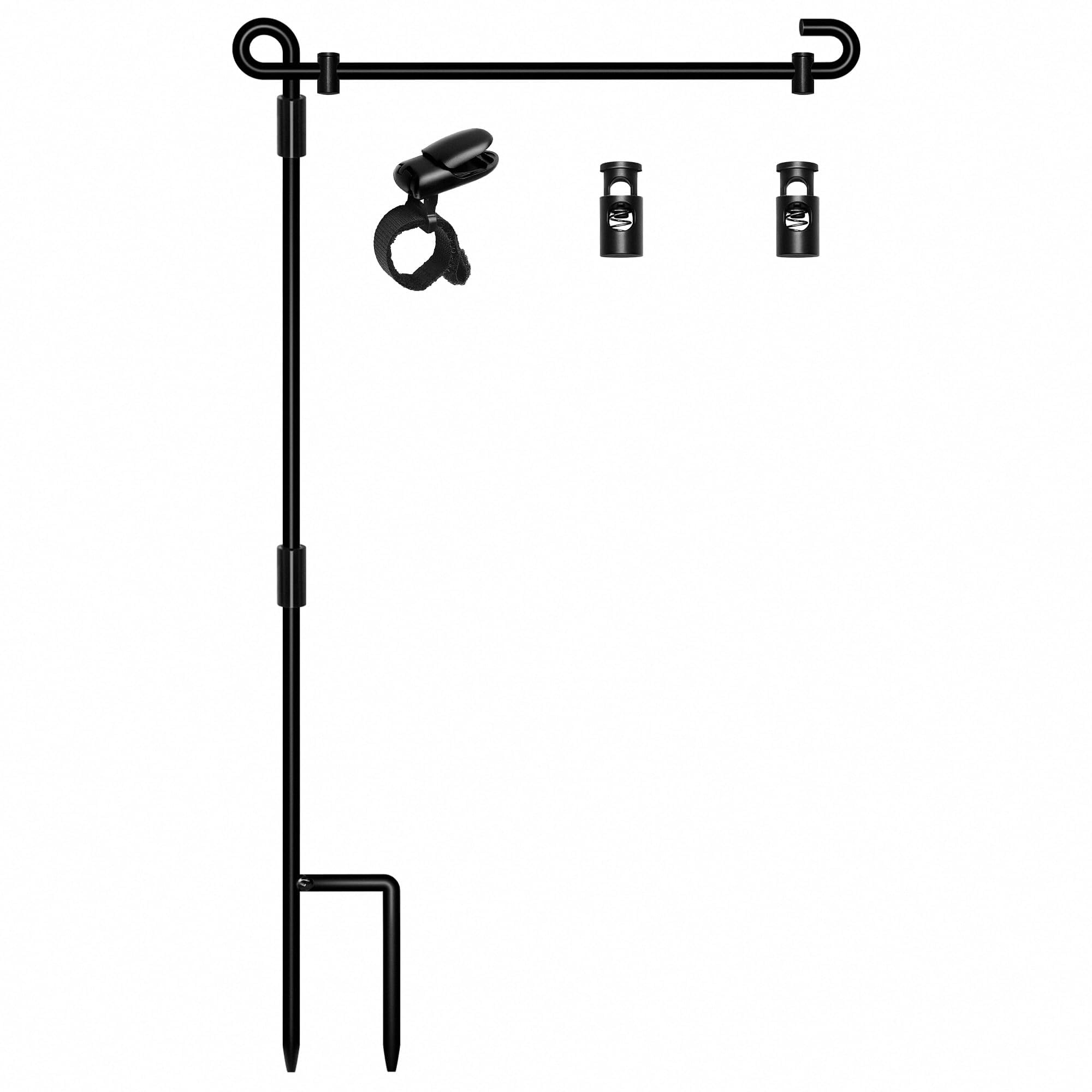HOOSUN Garden Flag Stand,Premium Garden Flag Holder Pole Metal Powder-Coated Wea